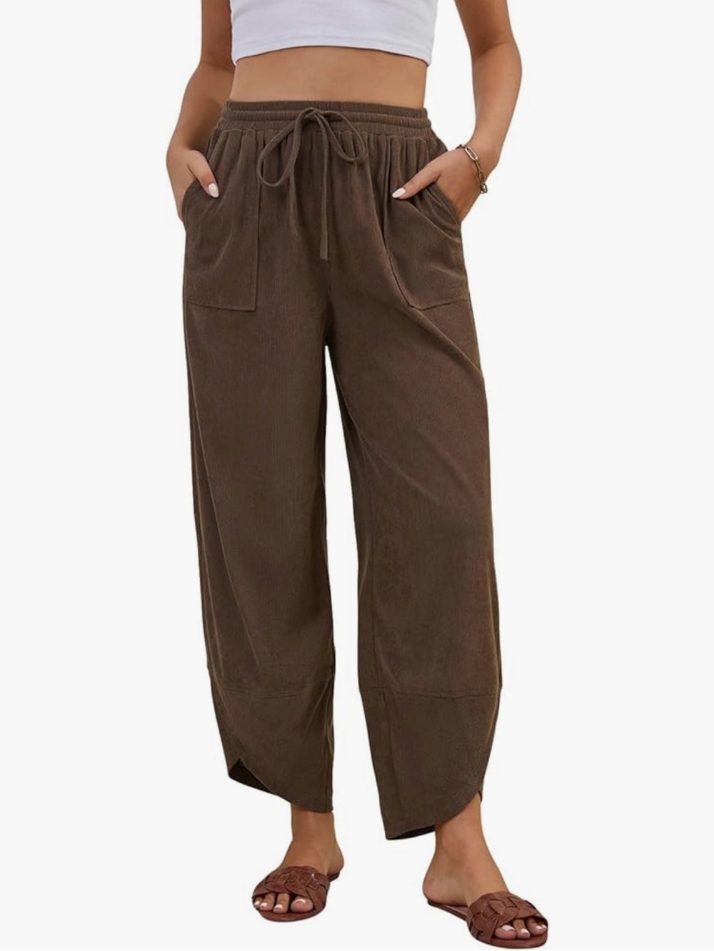 Corduroy Wide Leg Harem Pants